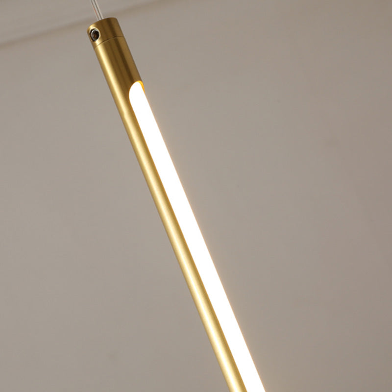 Modern Round Tube LED Pendant Light Long Line Lamps for Bedroom Dinning Room