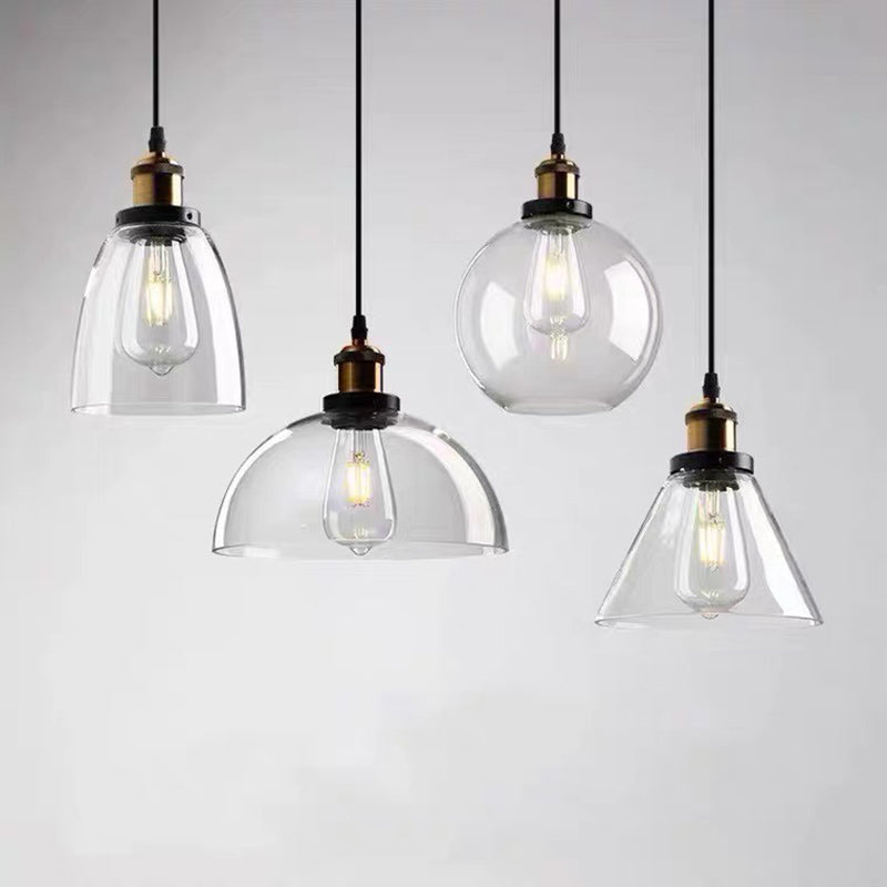 Suspended Lighting Fixture Industrial Glass Shaded Pendant Ceiling Light for Dinning Room