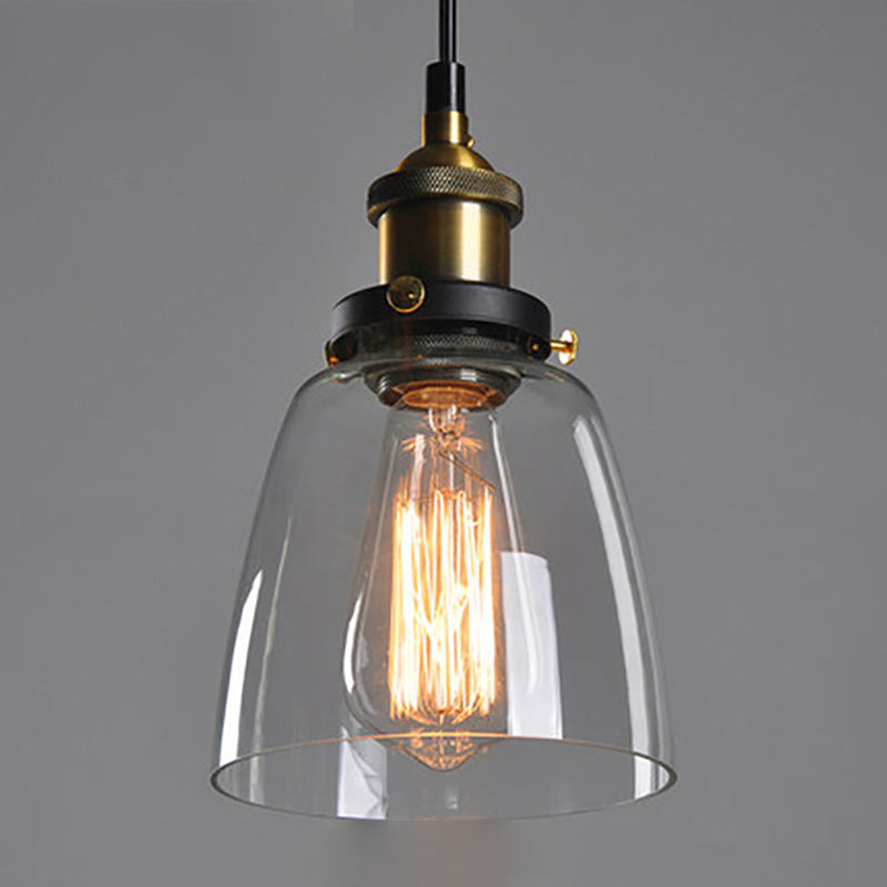Suspended Lighting Fixture Industrial Glass Shaded Pendant Ceiling Light for Dinning Room