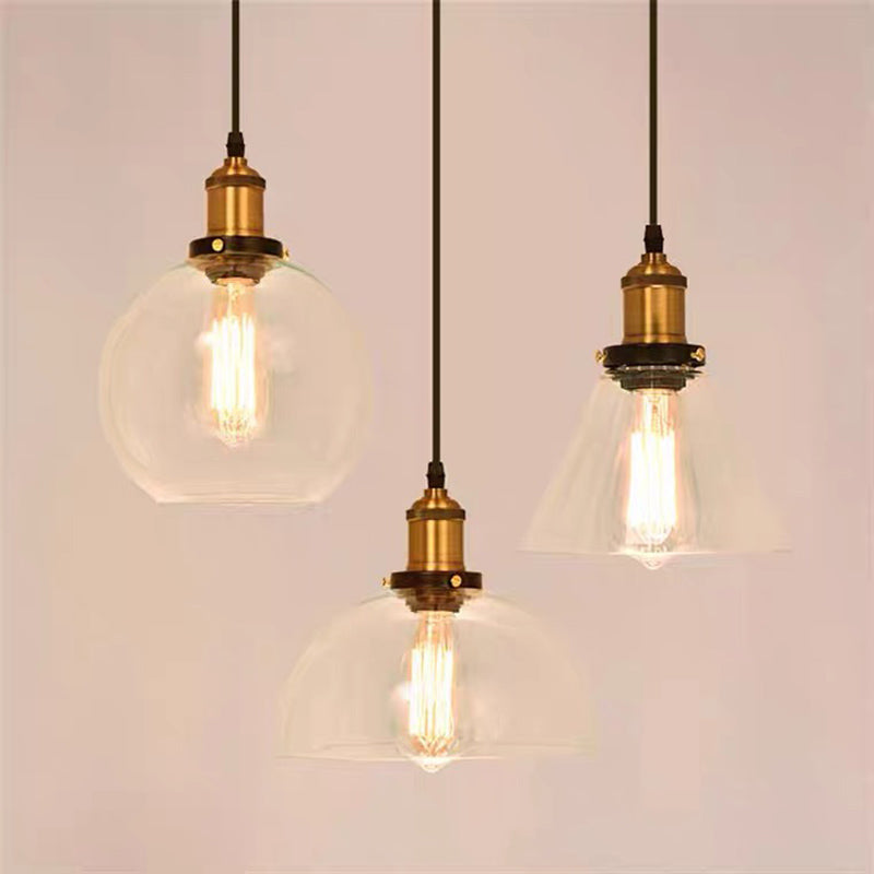 Suspended Lighting Fixture Industrial Glass Shaded Pendant Ceiling Light for Dinning Room