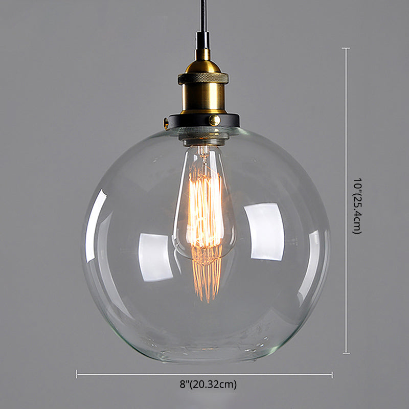 Suspended Lighting Fixture Industrial Glass Shaded Pendant Ceiling Light for Dinning Room