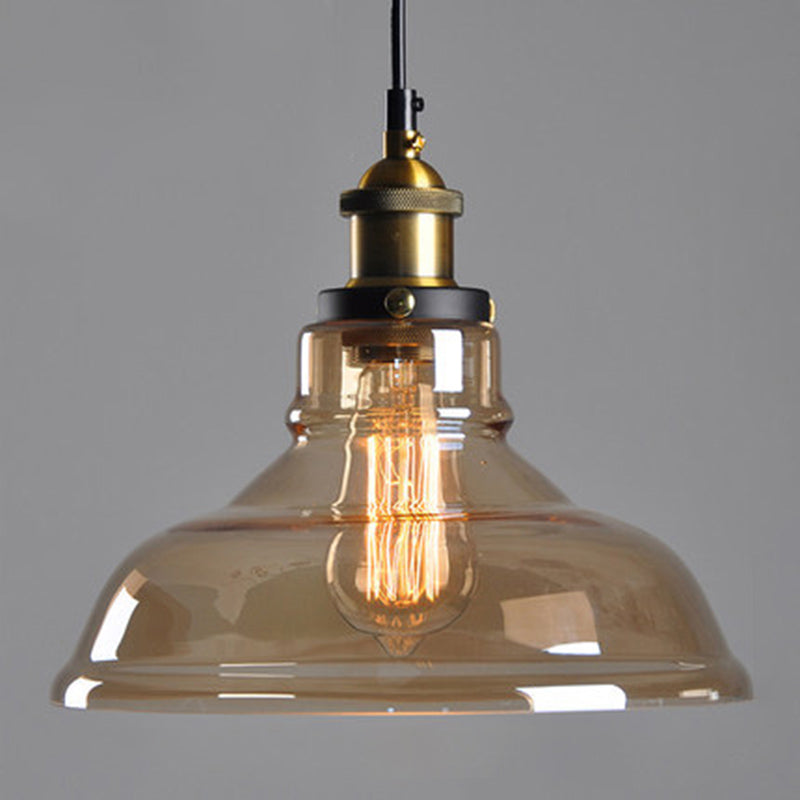 Suspended Lighting Fixture Industrial Glass Shaded Pendant Ceiling Light for Dinning Room