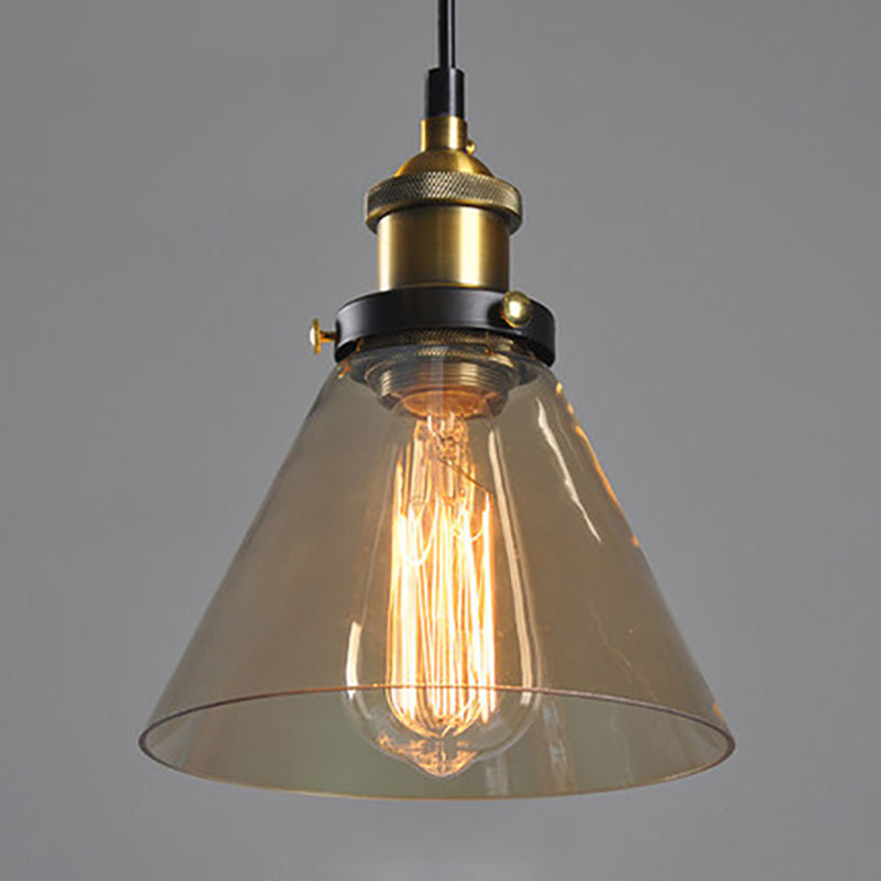 Suspended Lighting Fixture Industrial Glass Shaded Pendant Ceiling Light for Dinning Room