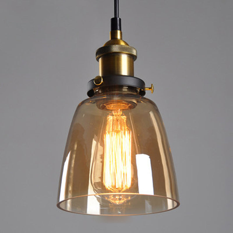 Suspended Lighting Fixture Industrial Glass Shaded Pendant Ceiling Light for Dinning Room
