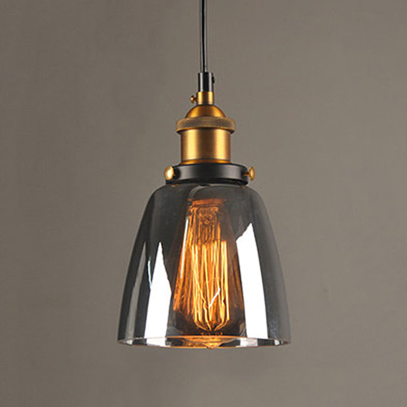 Suspended Lighting Fixture Industrial Glass Shaded Pendant Ceiling Light for Dinning Room
