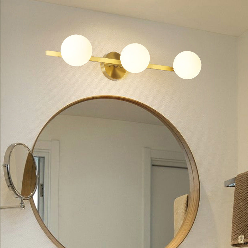 Postmodern Globe Vanity Sconce Lights Milk Glass Wall Monte Funture per bagno