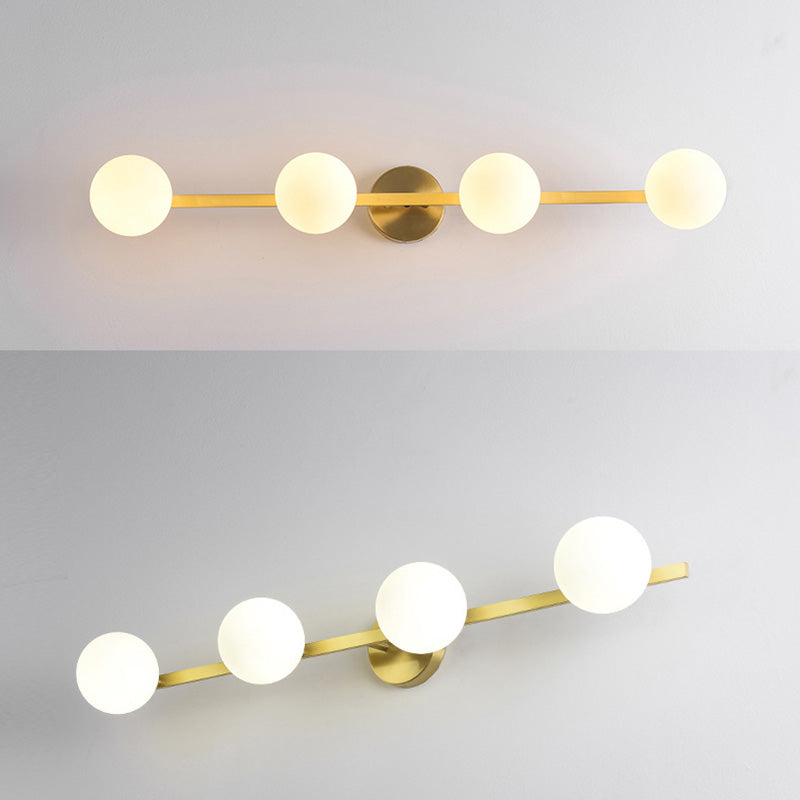 Postmodern Globe Vanity Sconce Lights Milk Glass Wall Monte Funture per bagno