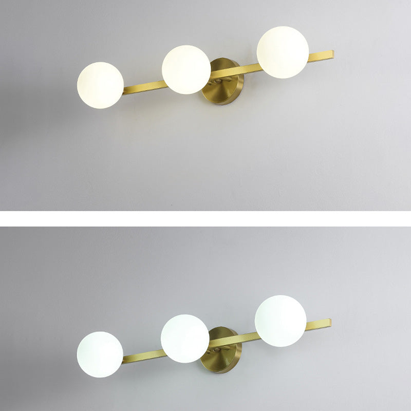 Postmodern Globe Vanity Sconce Lights Milk Glass Wall Monte Funture per bagno