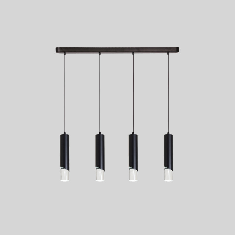 Tube Dinning Room Hanging Light Fixture Metal Simple Style Pendant Light Fixture