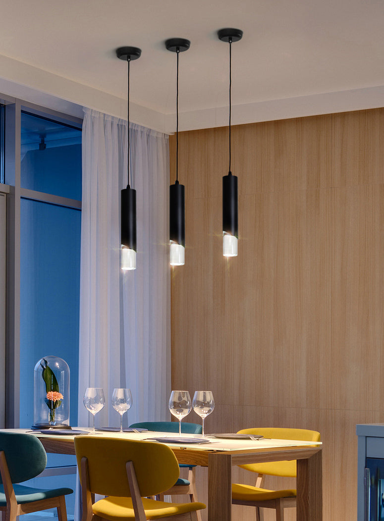 Tube Dinning Room Hanging Light Fixture Metal Simple Style Pendant Light Fixture