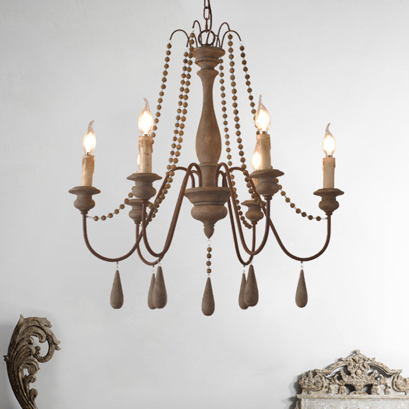 Retro 6/8/12 Köpfe Kronleuchter Lampe graue Zweig Deckenleuchte mit Metallarm für Wohnzimmer