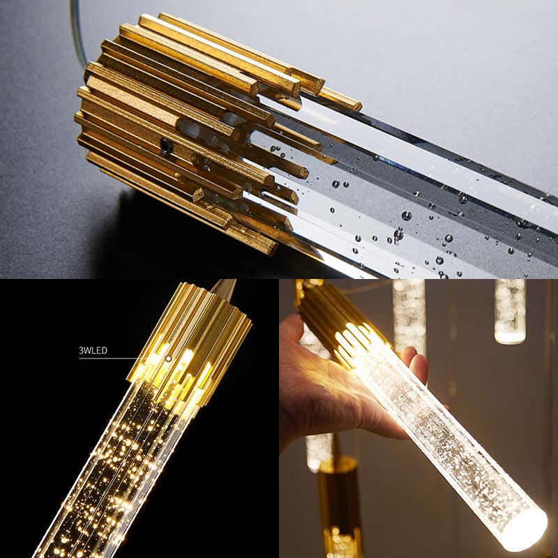 Röhrchen -Anhänger Beleuchtungsrichtung zeitgenössischer Kristall -LED -Schlafzimmer Hanges Anhänger Licht