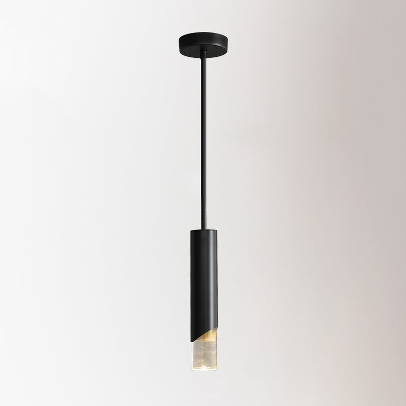 Bedroom Suspended Lighting Fixture Modern Style Hanging Light Kit with Tube Acrylic Shade