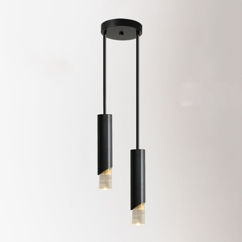 Bedroom Suspended Lighting Fixture Modern Style Hanging Light Kit with Tube Acrylic Shade