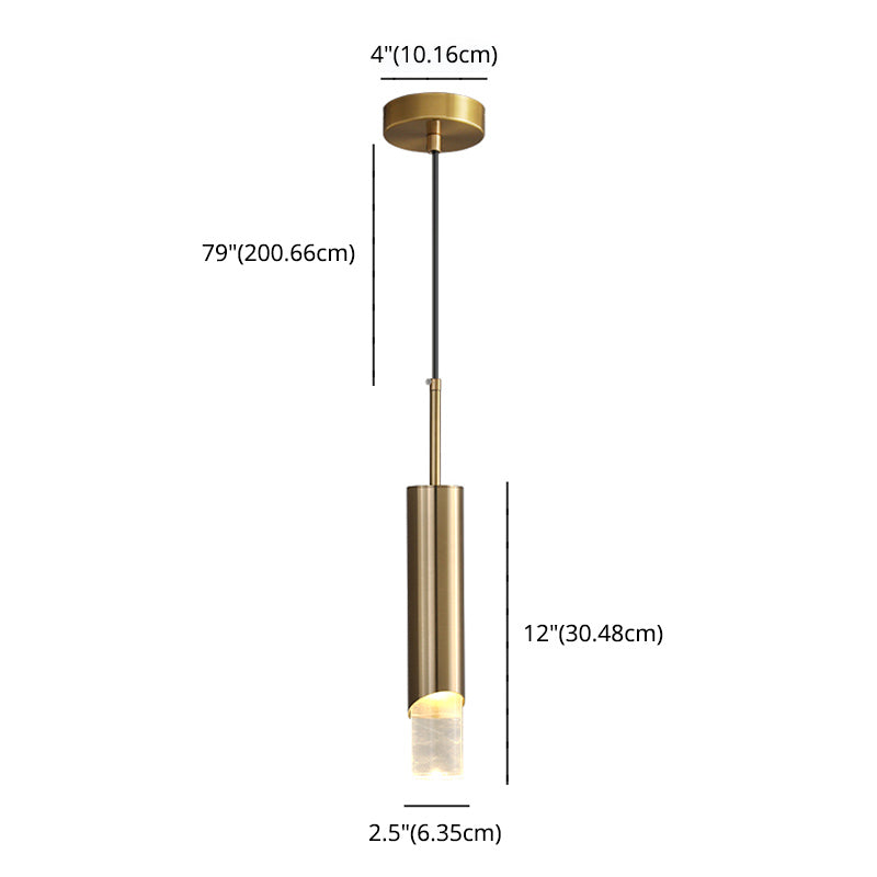 Bedroom Suspended Lighting Fixture Modern Style Hanging Light Kit with Tube Acrylic Shade