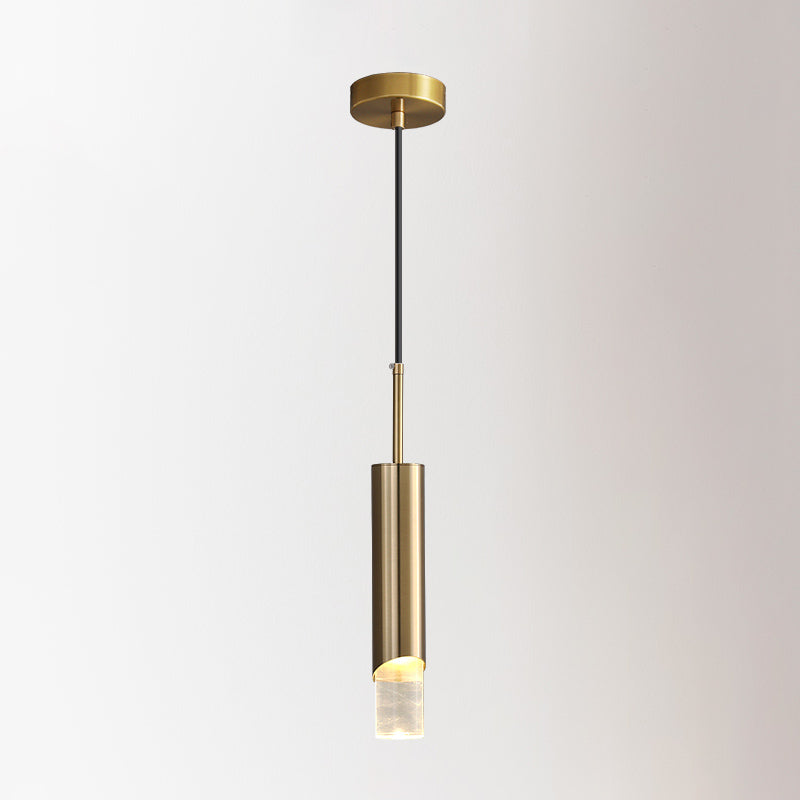 Bedroom Suspended Lighting Fixture Modern Style Hanging Light Kit with Tube Acrylic Shade