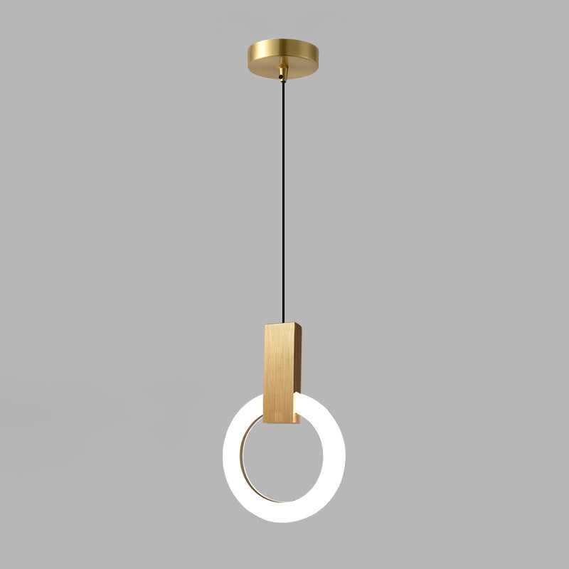 Metal Circle Pendant Light Fixture Modern Style LED Pendant Ceiling Light for Bedroom