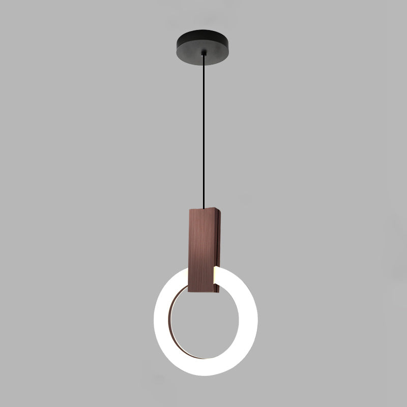 Metal Circle Pendant Light Fixture Modern Style LED Pendant Ceiling Light for Bedroom