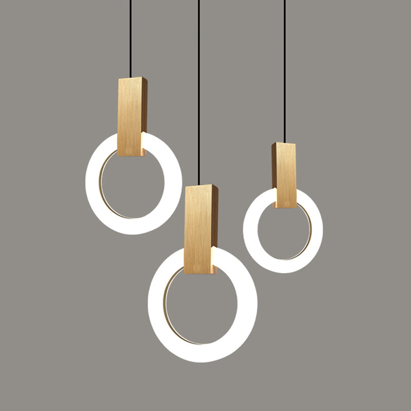 Metal Circle Pendant Light Fixture Modern Style LED Pendant Ceiling Light for Bedroom