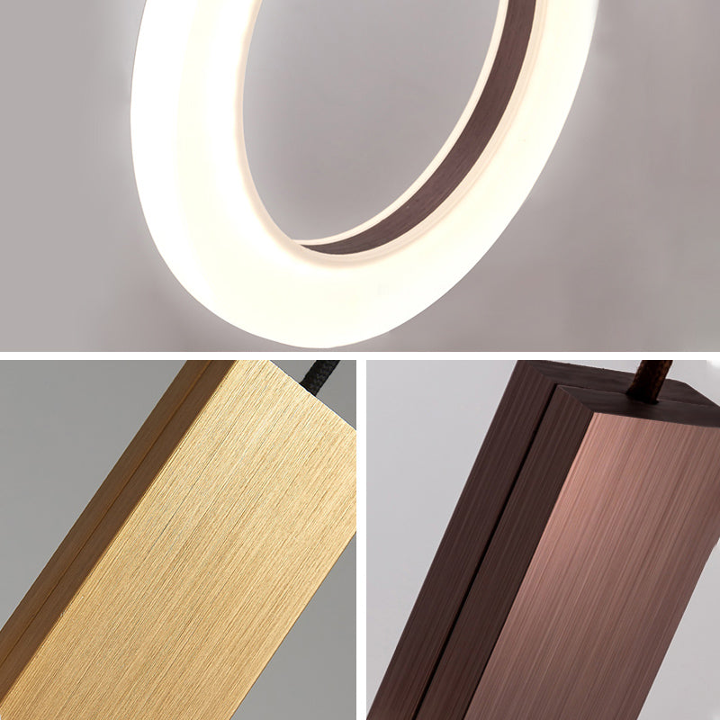 Metal Circle Pendant Light Fixture Modern Style LED Pendant Ceiling Light for Bedroom