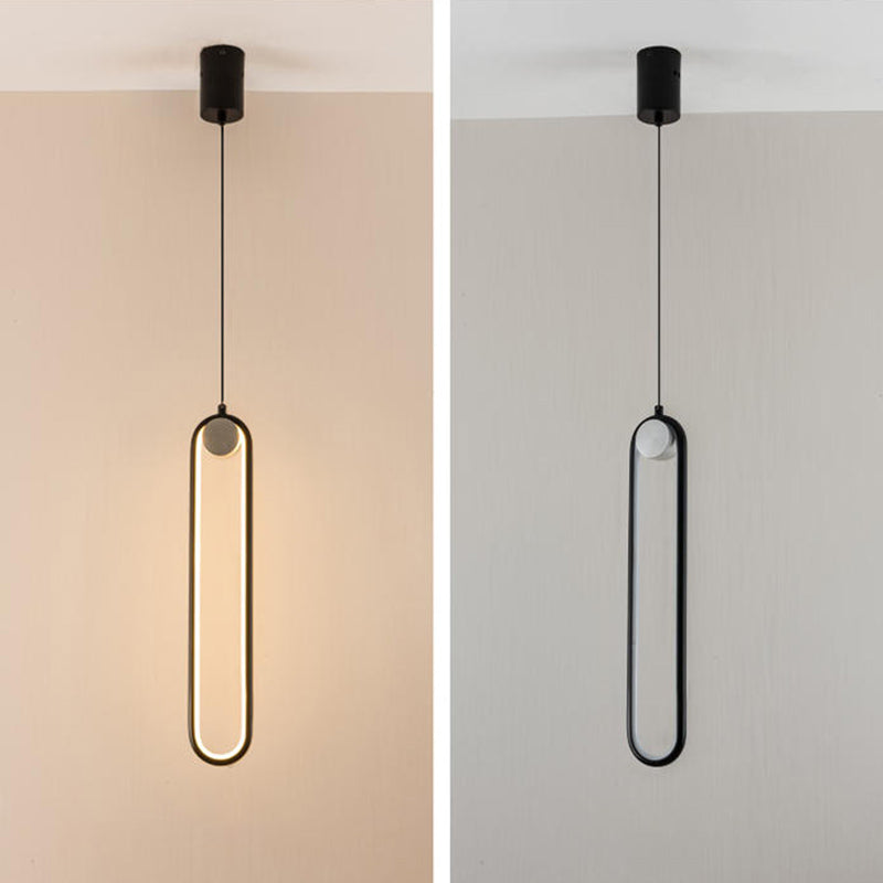 Metal Oblong Hanging Ceiling Light Modern Style LED Ceiling Pendant Light for Bedroom