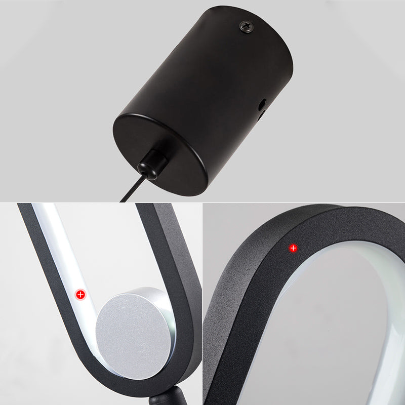 Metal Oblong Hanging Ceiling Light Modern Style LED Ceiling Pendant Light for Bedroom