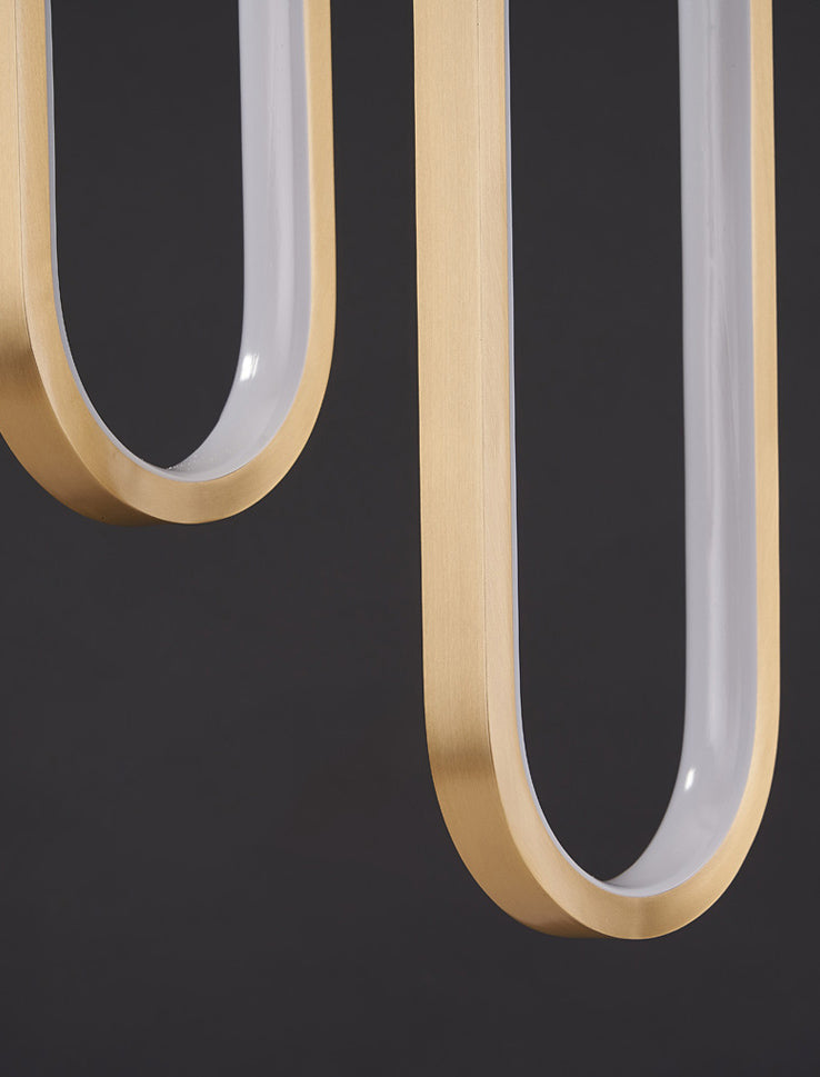 Oval Suspended Lighting Fixture Minimalist Style LED Metal Pendant Light Kit for Bedroom