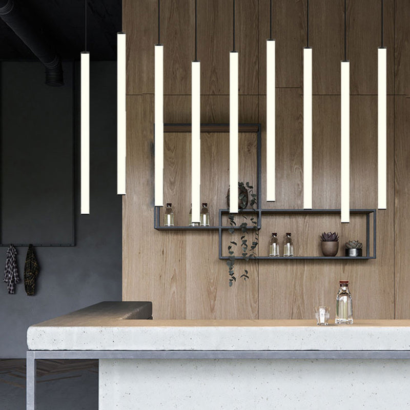 Acryl Modern Simple Led Pendant Light Lange lijnlampen voor slaapkamer eetkamer