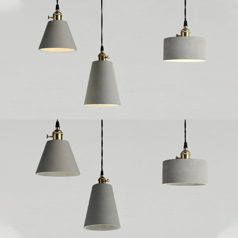 Gearceerde cement plafond suspensielamp moderne stijl grijze hanglampverlichting armatuur