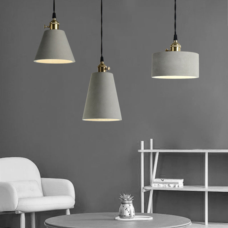 Gearceerde cement plafond suspensielamp moderne stijl grijze hanglampverlichting armatuur