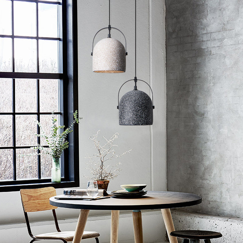 Bell Ceiling Pendant Light Minimalist Style Cement Dinning Room Hanging Lamp Kit