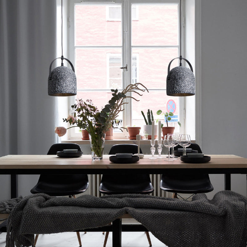 Bell Ceiling Pendant Light Minimalist Style Cement Dinning Room Hanging Lamp Kit
