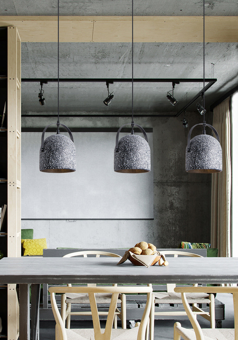 Bell Ceiling Pendant Light Minimalist Style Cement Dinning Room Hanging Lamp Kit