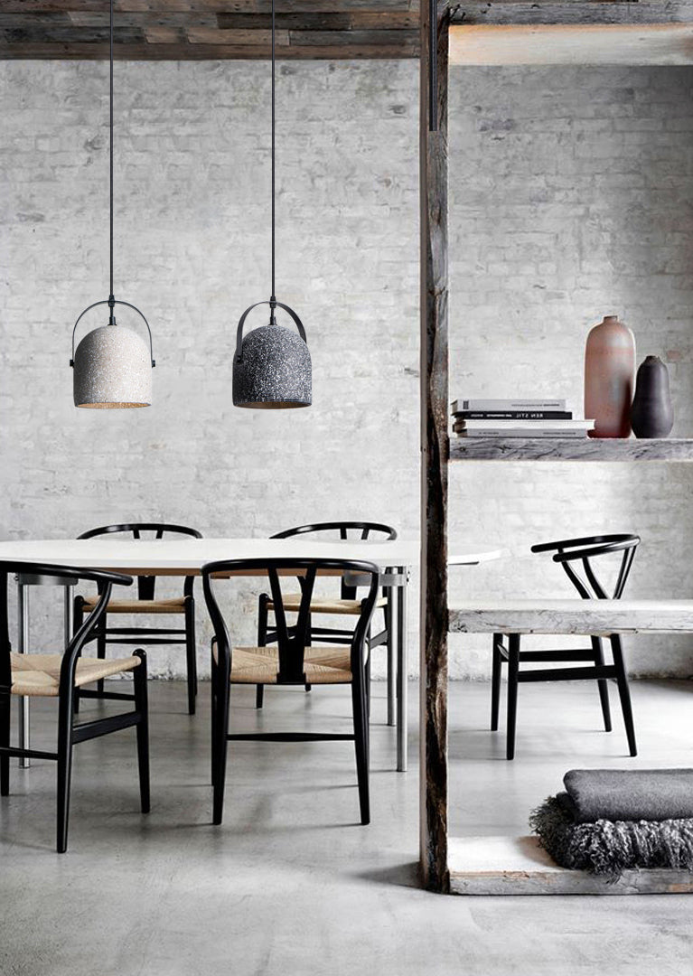 Bell Ceiling Pendant Light Minimalist Style Cement Dinning Room Hanging Lamp Kit