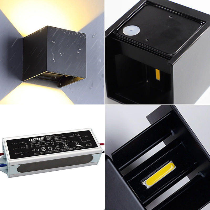 Lámpara montada en la pared cuadrada lámpara de montaje de pared de vidrio moderna para sala de estar