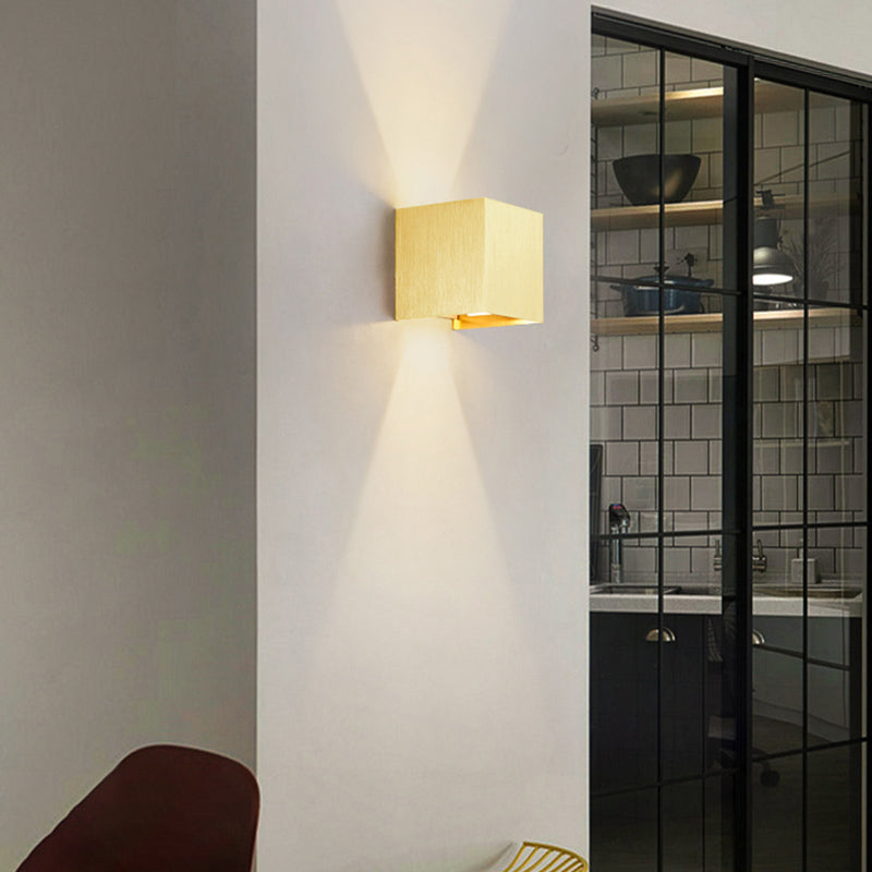 Lámpara montada en la pared cuadrada lámpara de montaje de pared de vidrio moderna para sala de estar