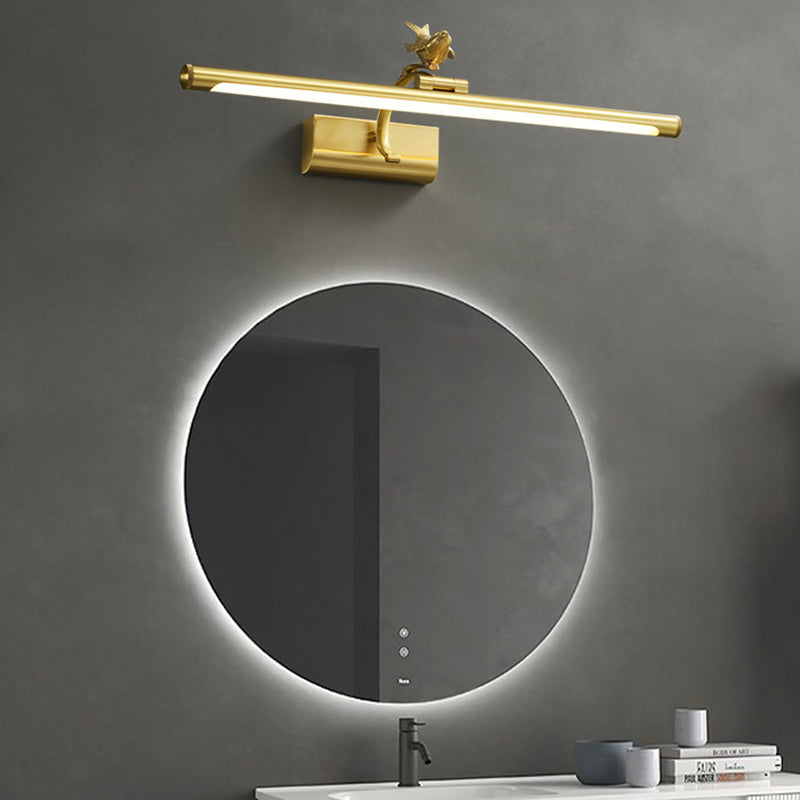 Vanité allongée Lumières murales postmodernes simplicité applique murale acrylique avec oiseau pour salle de bain