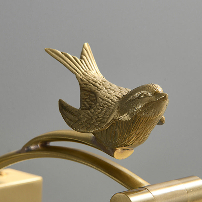 Vanité allongée Lumières murales postmodernes simplicité applique murale acrylique avec oiseau pour salle de bain