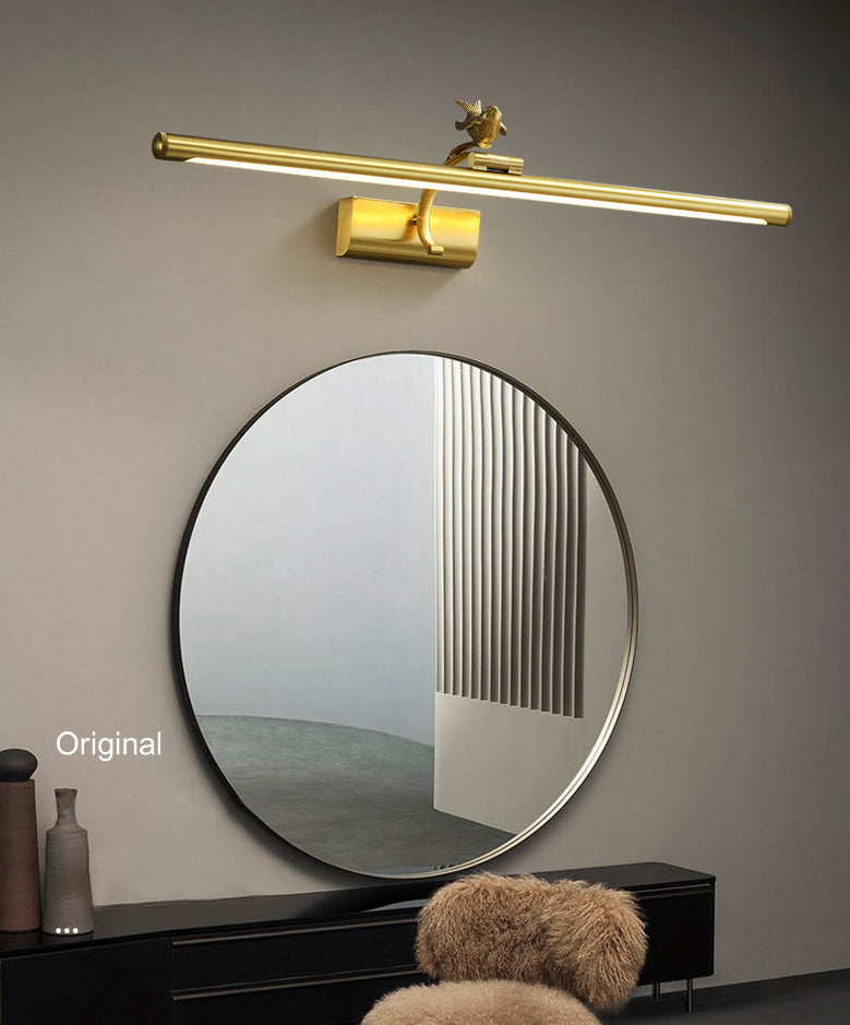 Vanité allongée Lumières murales postmodernes simplicité applique murale acrylique avec oiseau pour salle de bain