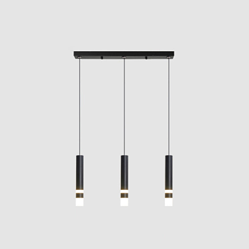 Luce a sospensione a sospensione in metallo cilindrico Light a ciondolo a LED moderno per camera da letto