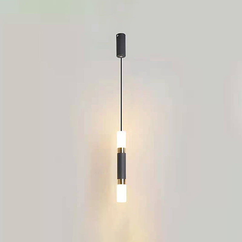 Luce a sospensione a sospensione in metallo cilindrico Light a ciondolo a LED moderno per camera da letto