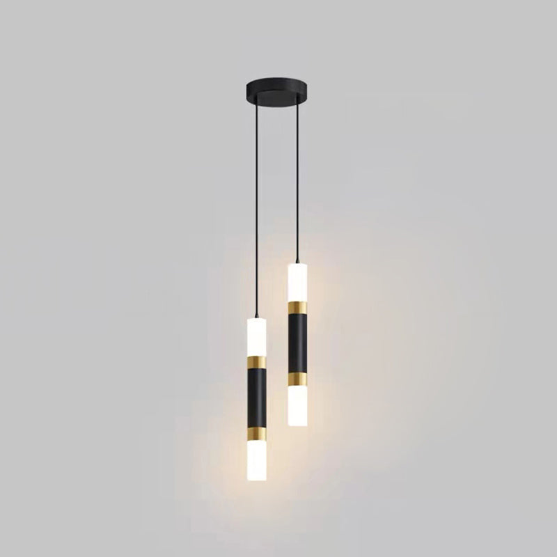 Luce a sospensione a sospensione in metallo cilindrico Light a ciondolo a LED moderno per camera da letto