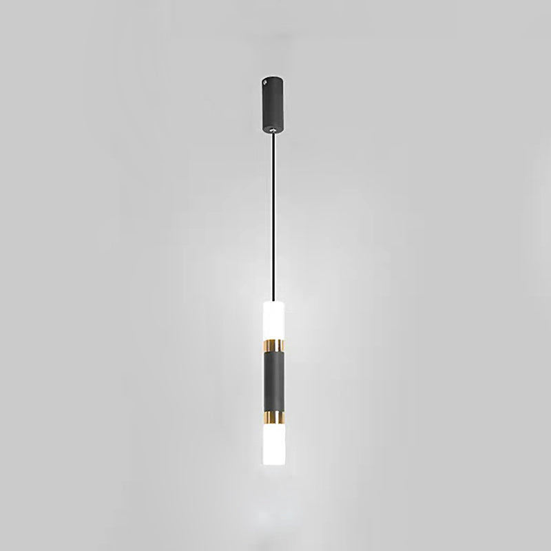 Luce a sospensione a sospensione in metallo cilindrico Light a ciondolo a LED moderno per camera da letto