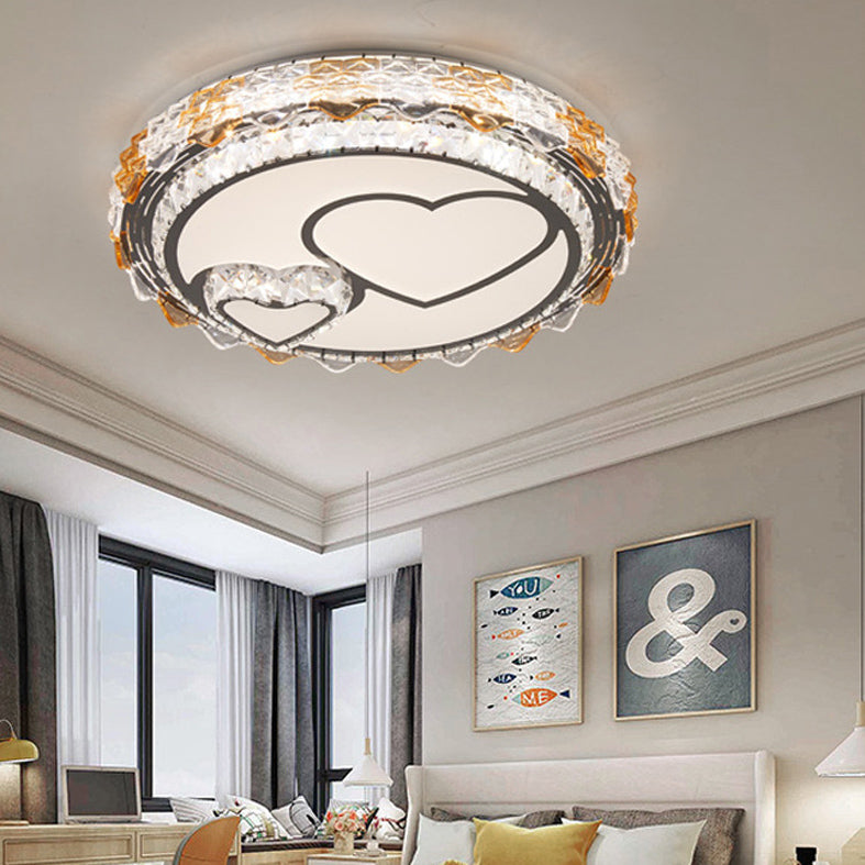 Lámpara de techo empotrada de acrílico, iluminación redonda de montaje empotrado de estilo moderno con 1 luz