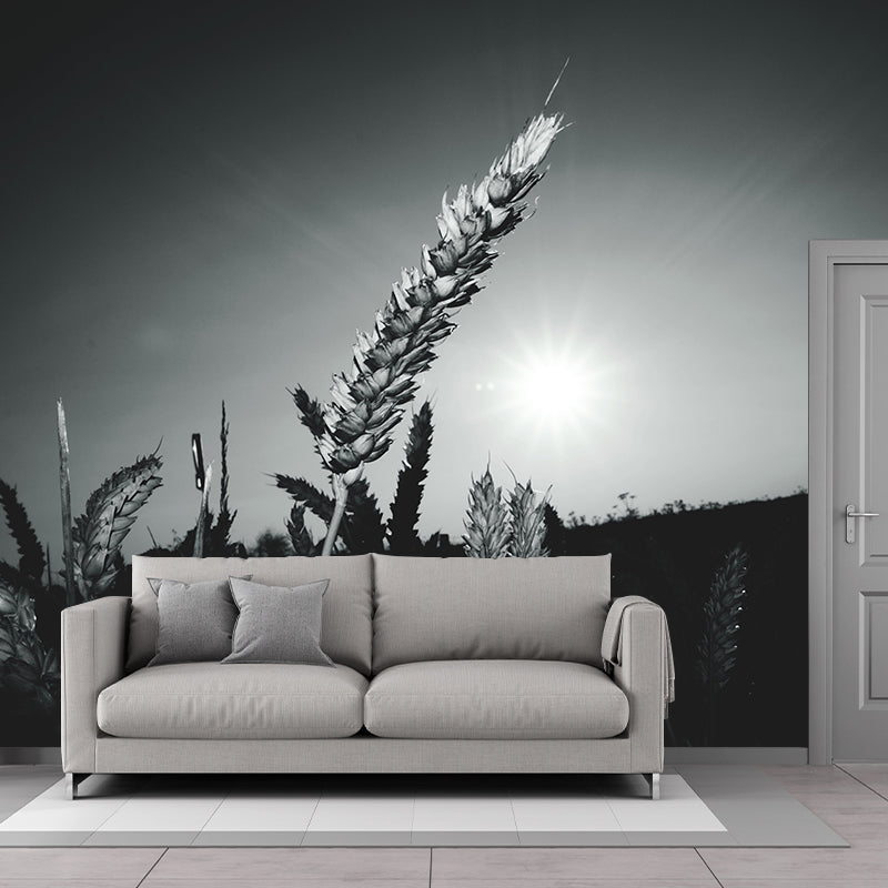 Soft Color Wheat Field Mural Wallpaper Decal Customized Modern Wall Covering for Bedroom