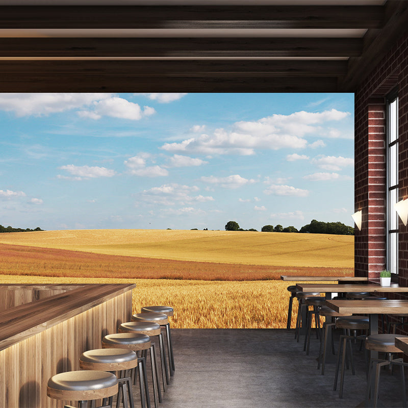 Contemporary Wheat Field Mural Wall Decor Mildew Resistant Wall Mural Wall Art