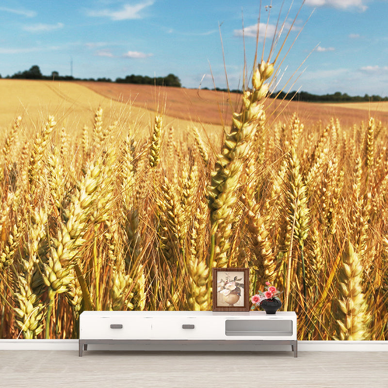 Contemporary Wheat Field Landscapes Mural Wall Decor Mildew Resistant Wall Mural Wall Art