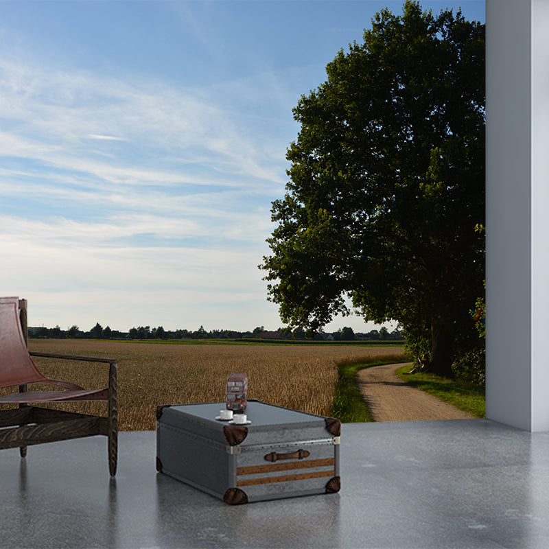 Contemporary Wheat Field Landscapes Mural Wall Decor Mildew Resistant Wall Mural Wall Art