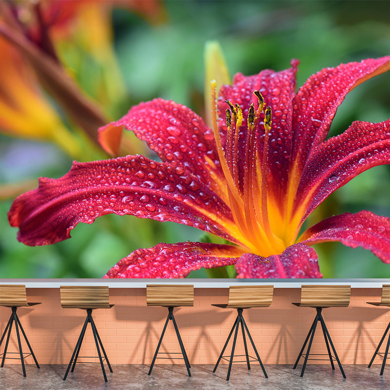 Customized Blooming Flowers Mural Decal Environmental Wallpaper for Living Room Wall Art