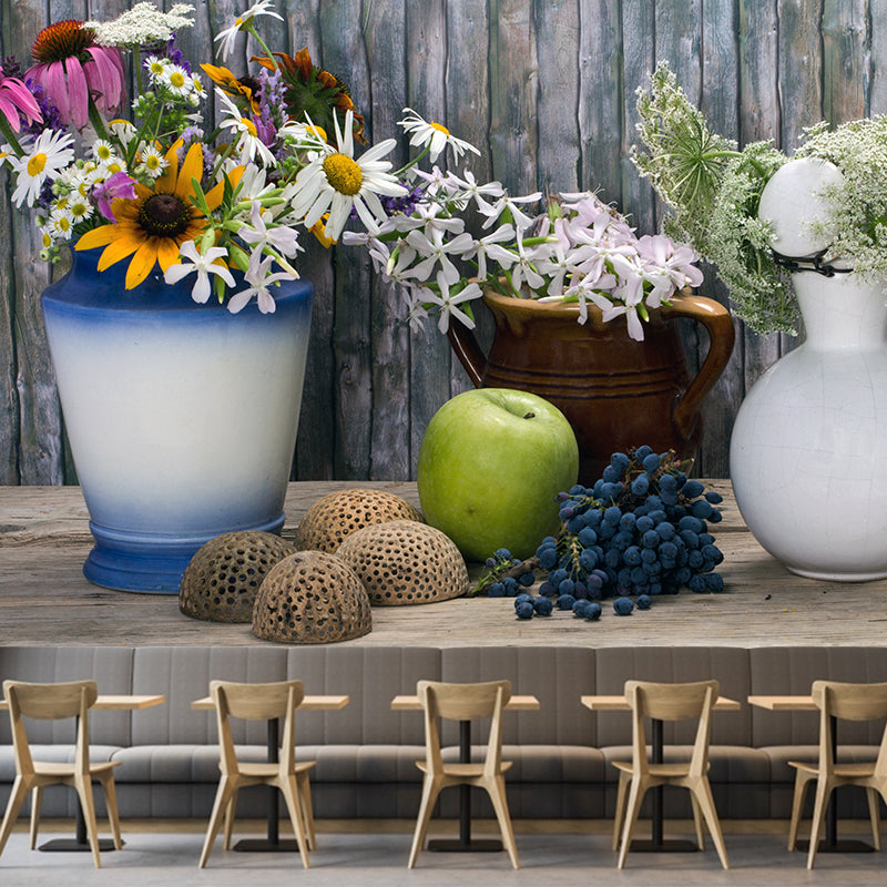 Customized Packed Flowers Mural Decal Environmental Wallpaper for Living Room Wall Art